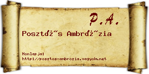 Posztós Ambrózia névjegykártya